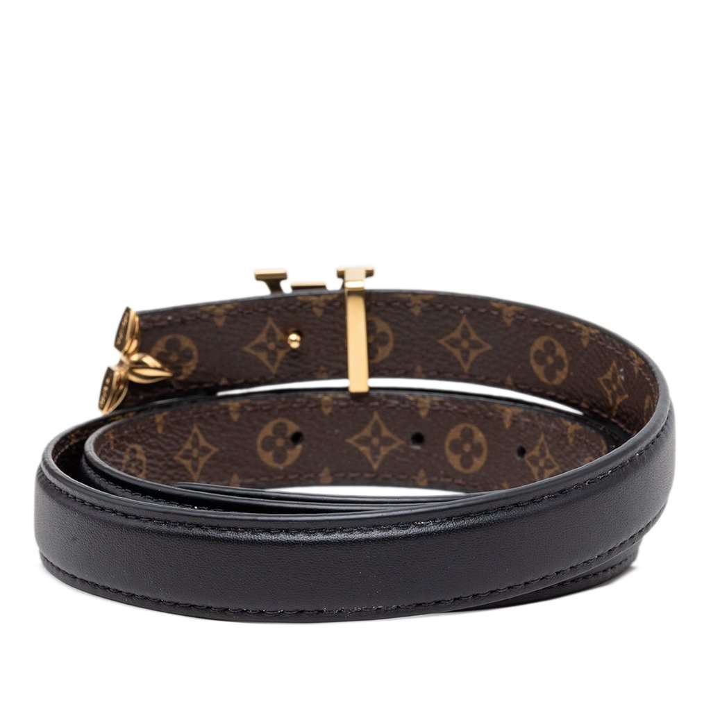 Louis Vuitton Leather and Monogram Pretty LV Reversible Belt Black Leather Very good condition - Inside View