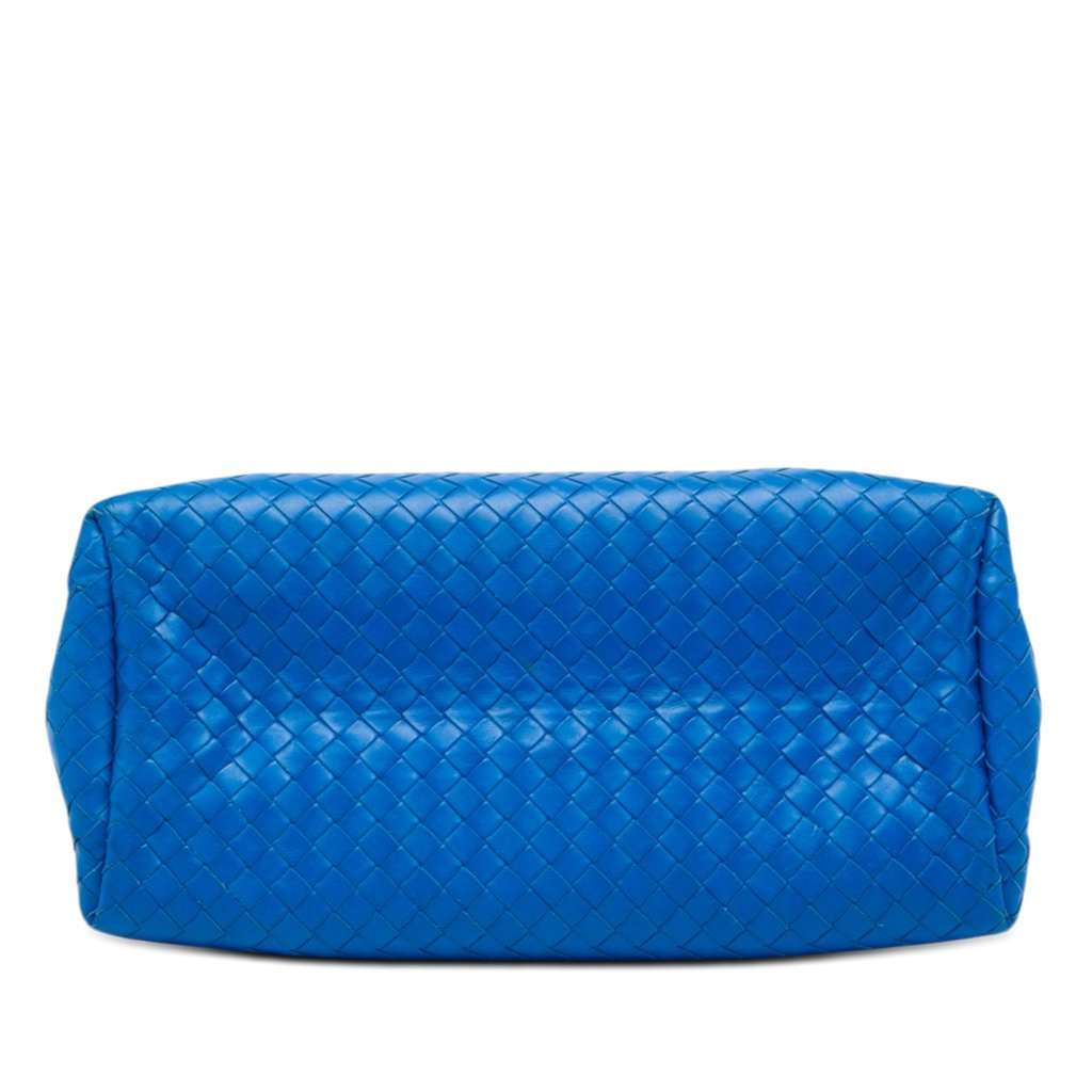 Bottega Veneta Small Nappa Intrecciato Roma Satchel Blue Leather Very good - Inside View