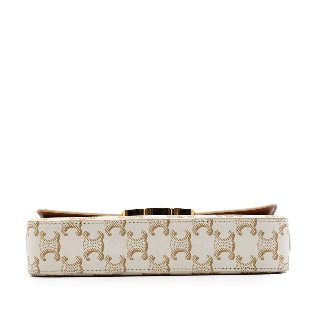 Celine Triomphe Coated Canvas Claude Shoulder Bag White Very good condition - Inside View