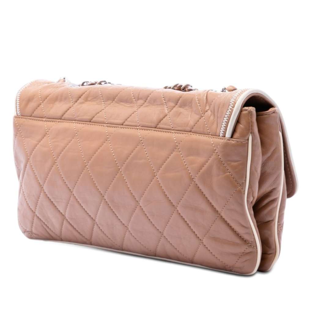 Chanel Quilted Aged Lambskin Reissue 2.55 East West Flap Brown Leather Very good - Back View