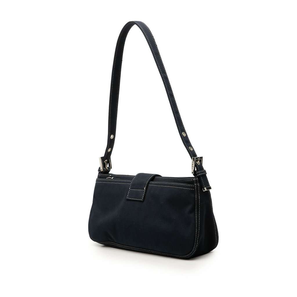 Fendi Canvas FF Marble Shoulder Bag Blue Good condition - Back View