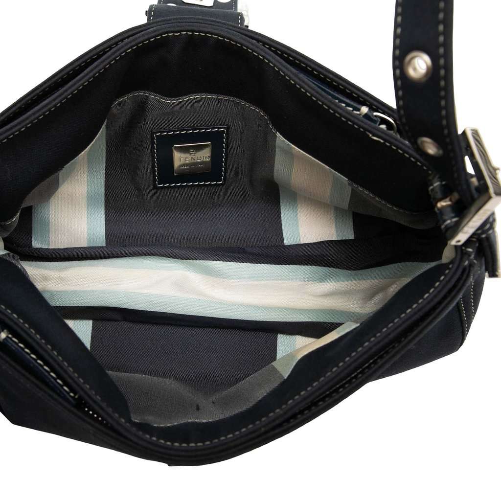 Fendi Canvas FF Marble Shoulder Bag Blue Good condition - Model View