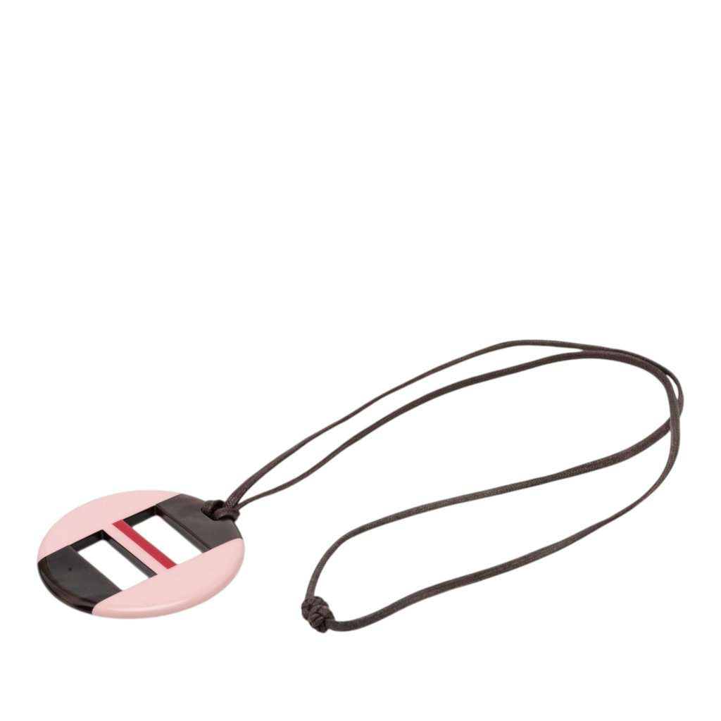 Hermès Buffalo Horn Opus Pendant Necklace Pink Very good - Front View