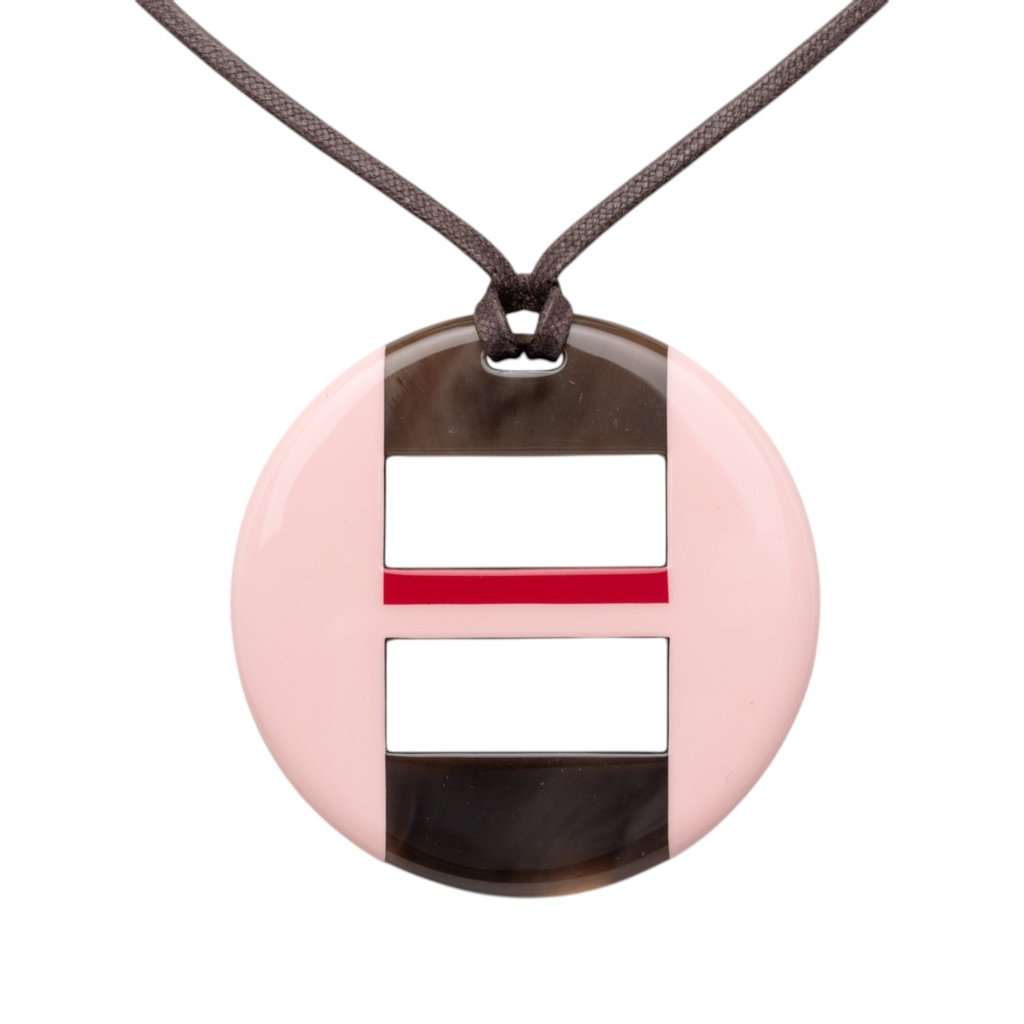 Hermès Buffalo Horn Opus Pendant Necklace Pink Very good - Back View