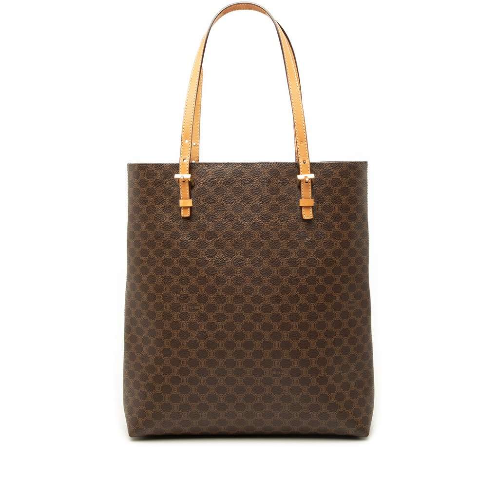 Celine Macadam Coated Canvas Tote Brown Very good - Front View