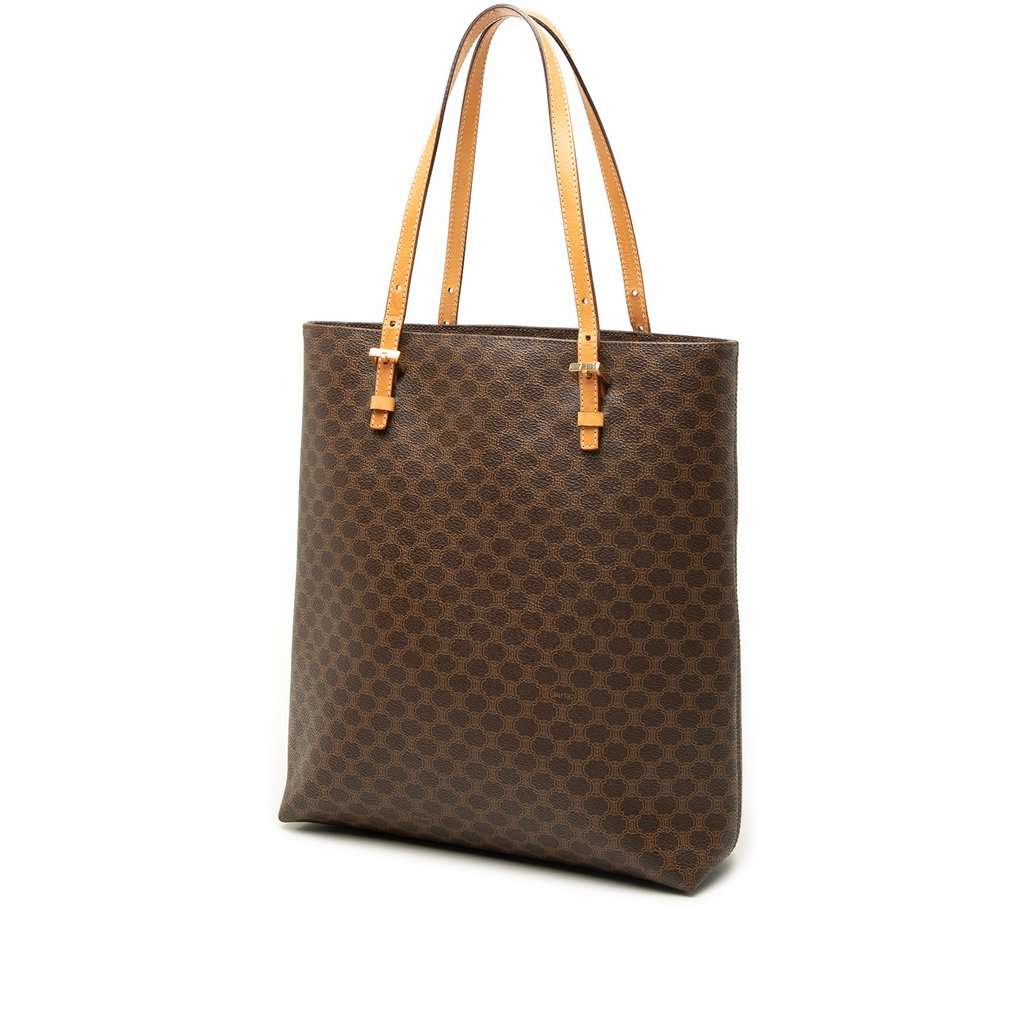 Celine Macadam Coated Canvas Tote Brown Very good - Back View