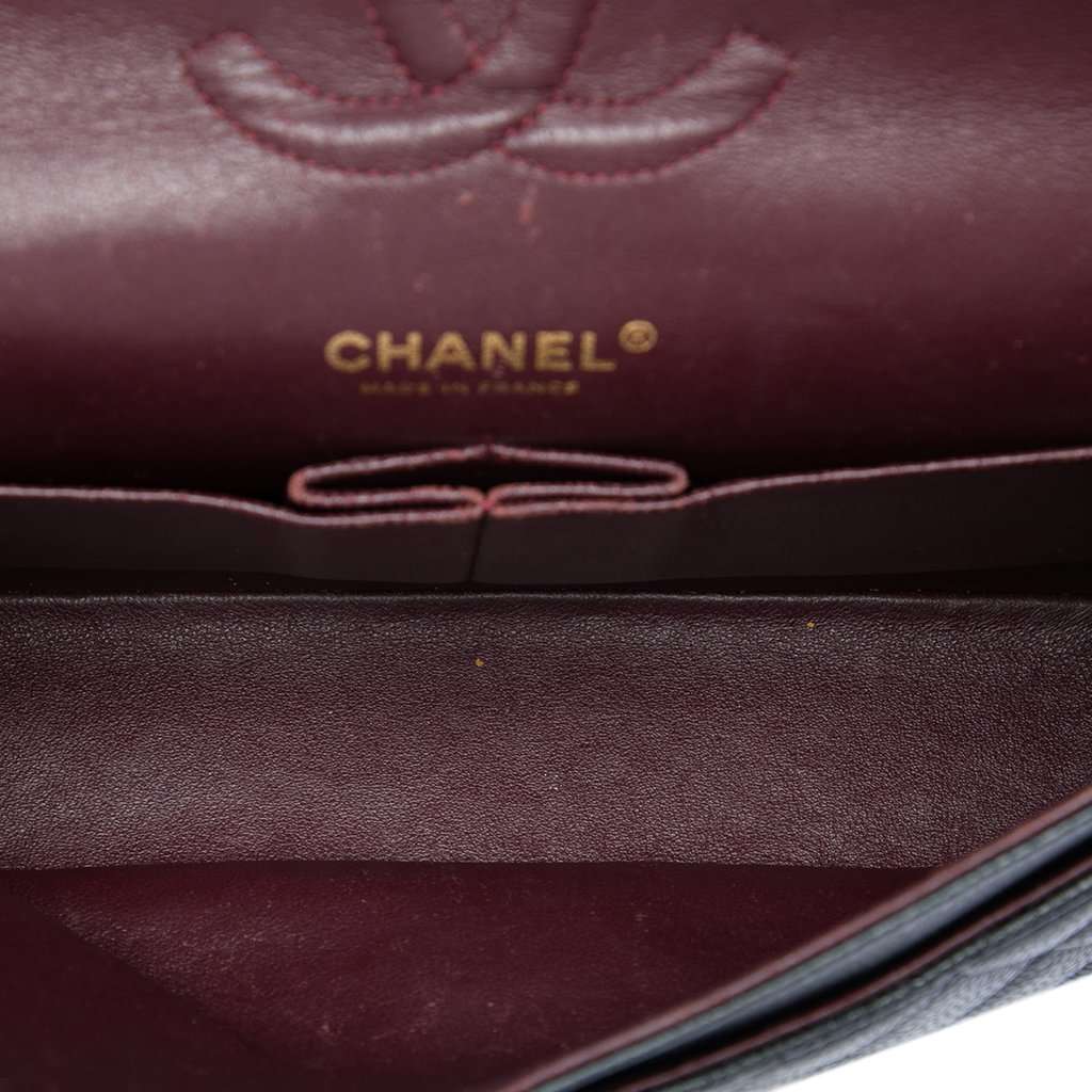 Chanel Medium Classic Caviar Double Flap Black Leather Very good - Model View