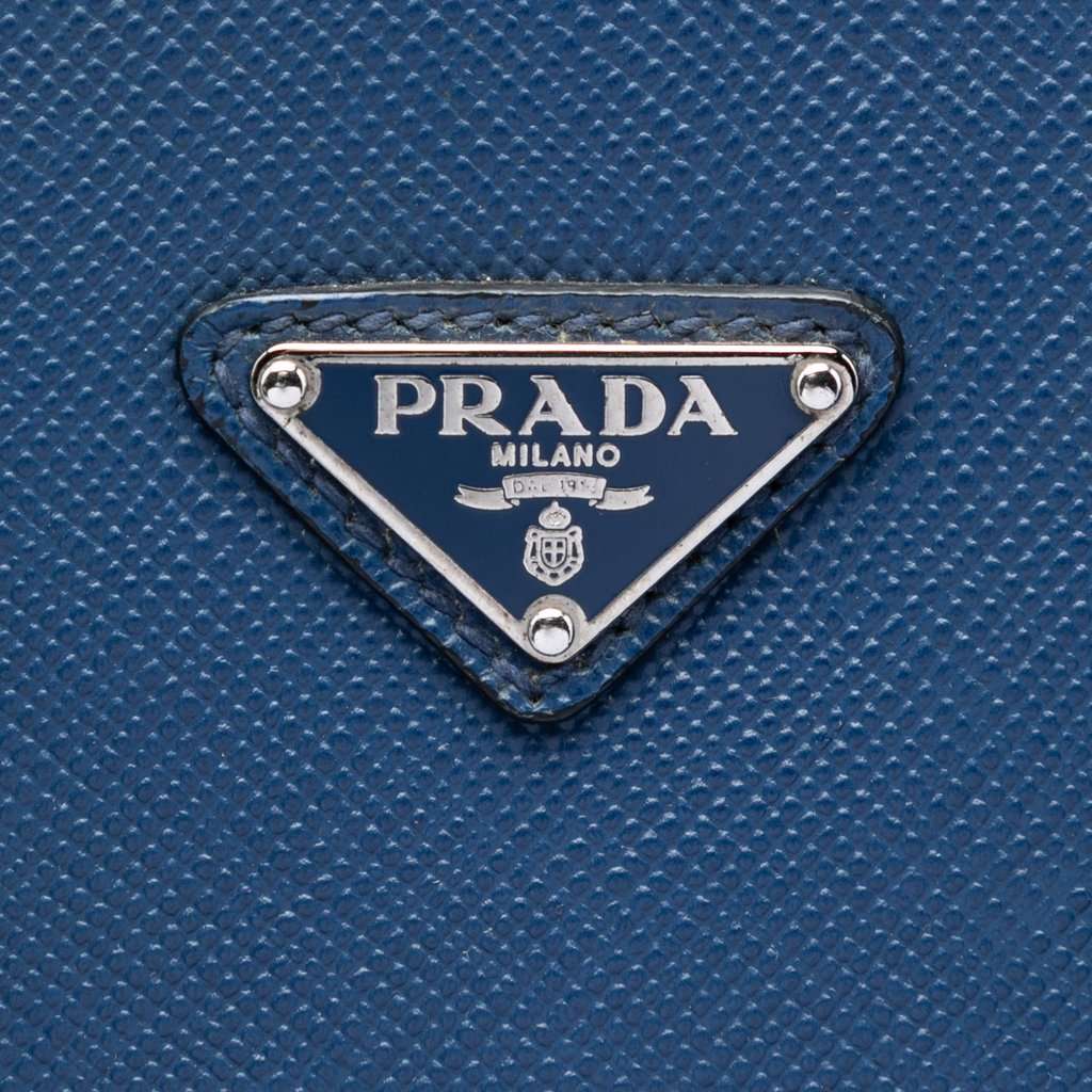 Prada Saffiano North South Tote Blue Leather Very good - Box View