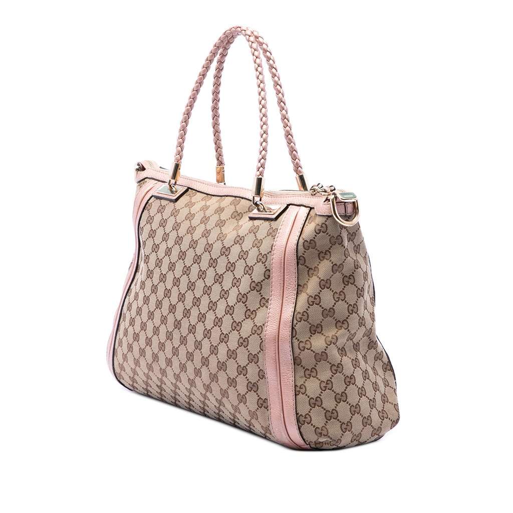 Gucci GG Canvas Bella Convertible Tote Beige Very good condition - Back View