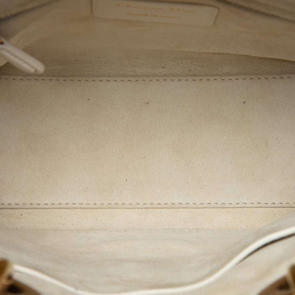 Dior Small Lambskin Cannage Studded Supple Lady Dior White Leather Very good condition - Model View