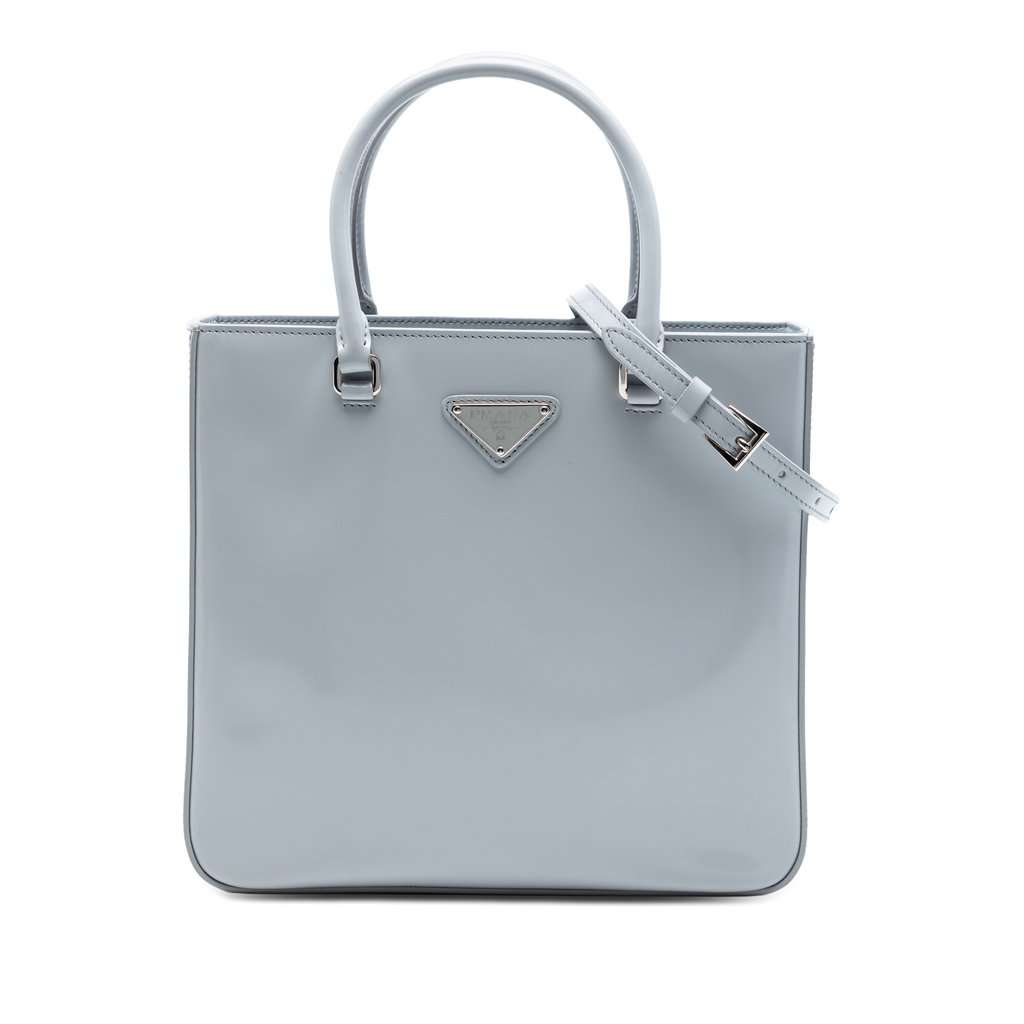 Prada Medium Spazzolato Leather Satchel Blue Leather Very good condition - Front View