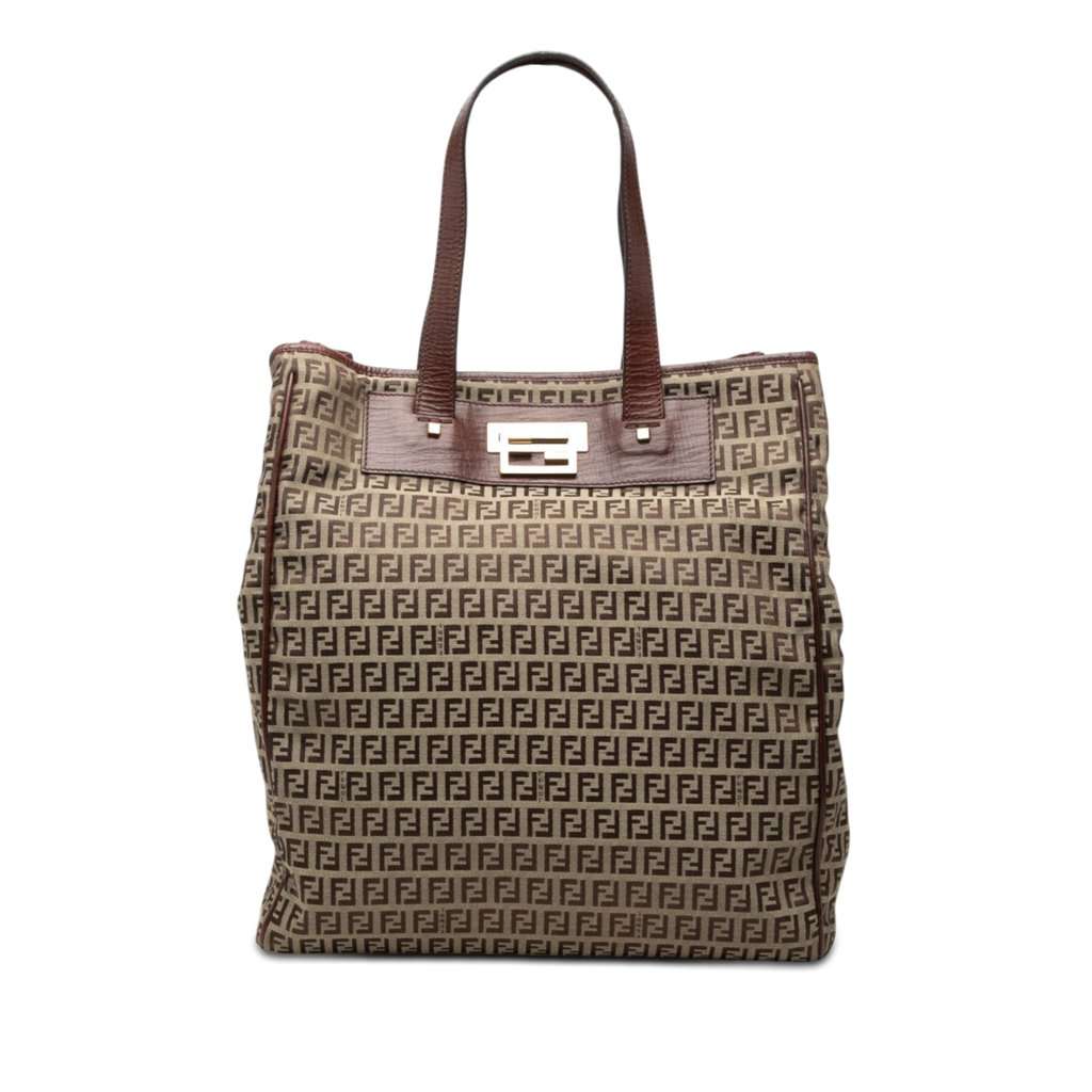 Fendi Zucchino Canvas Tote Beige Very good condition - Front View