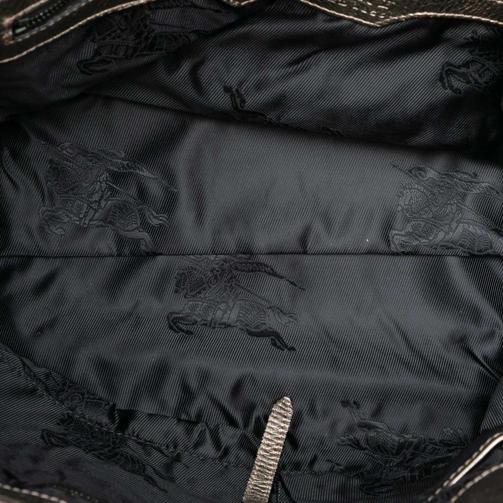 Burberry Metallic Woven Leather Tote Gold Leather Very good - Model View