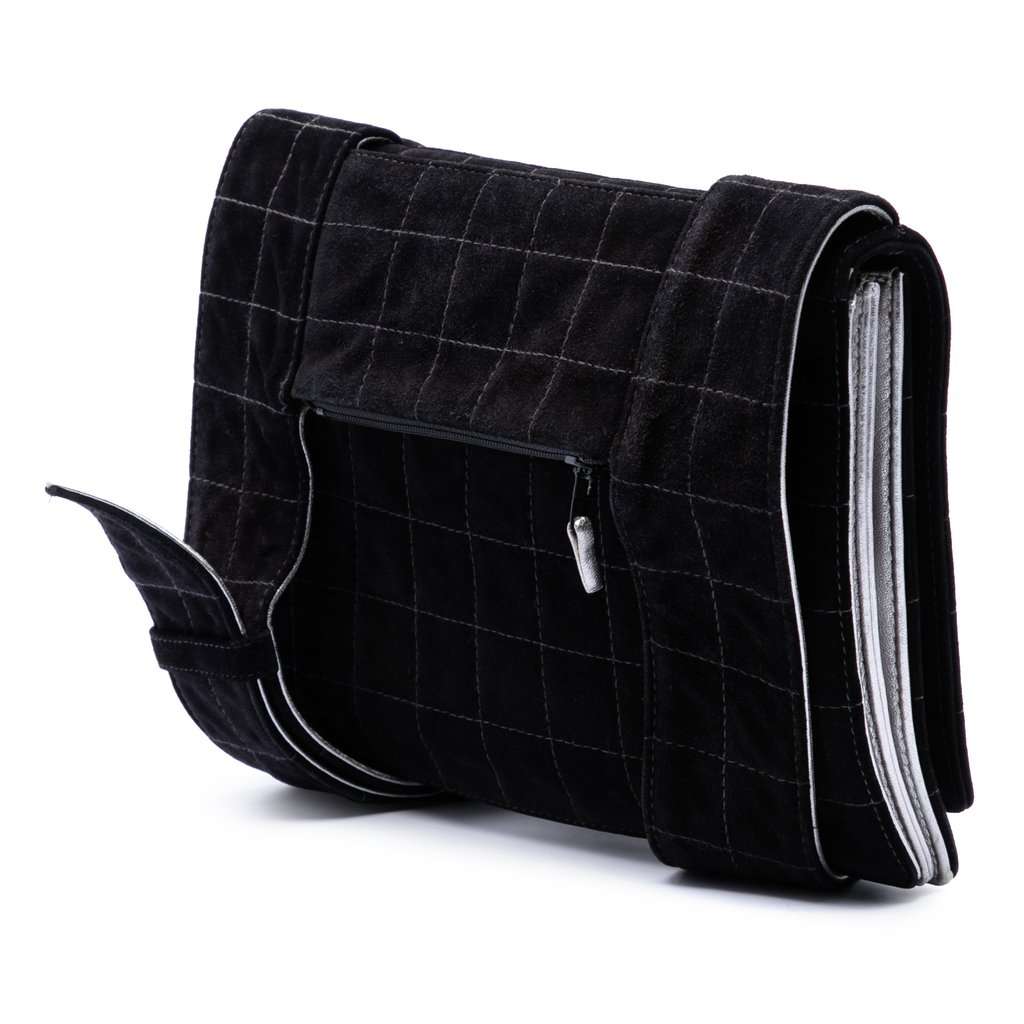 Chanel Chocolate Bar Suede Reissue 2.55 Single Flap Black Leather Very good condition - Back View