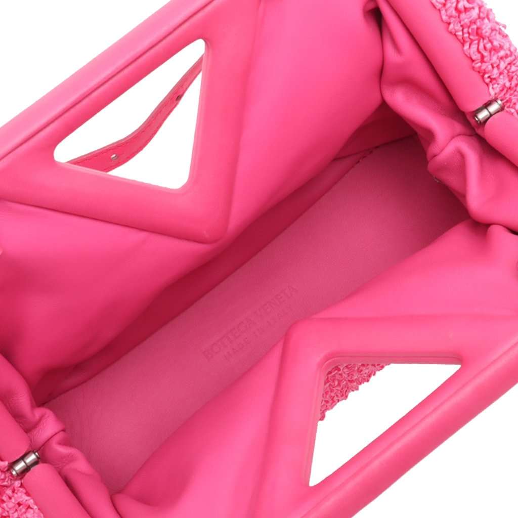 Bottega Veneta Small Boucle Curly Raffia The Point Triangle Satchel Pink Very good - Inside View