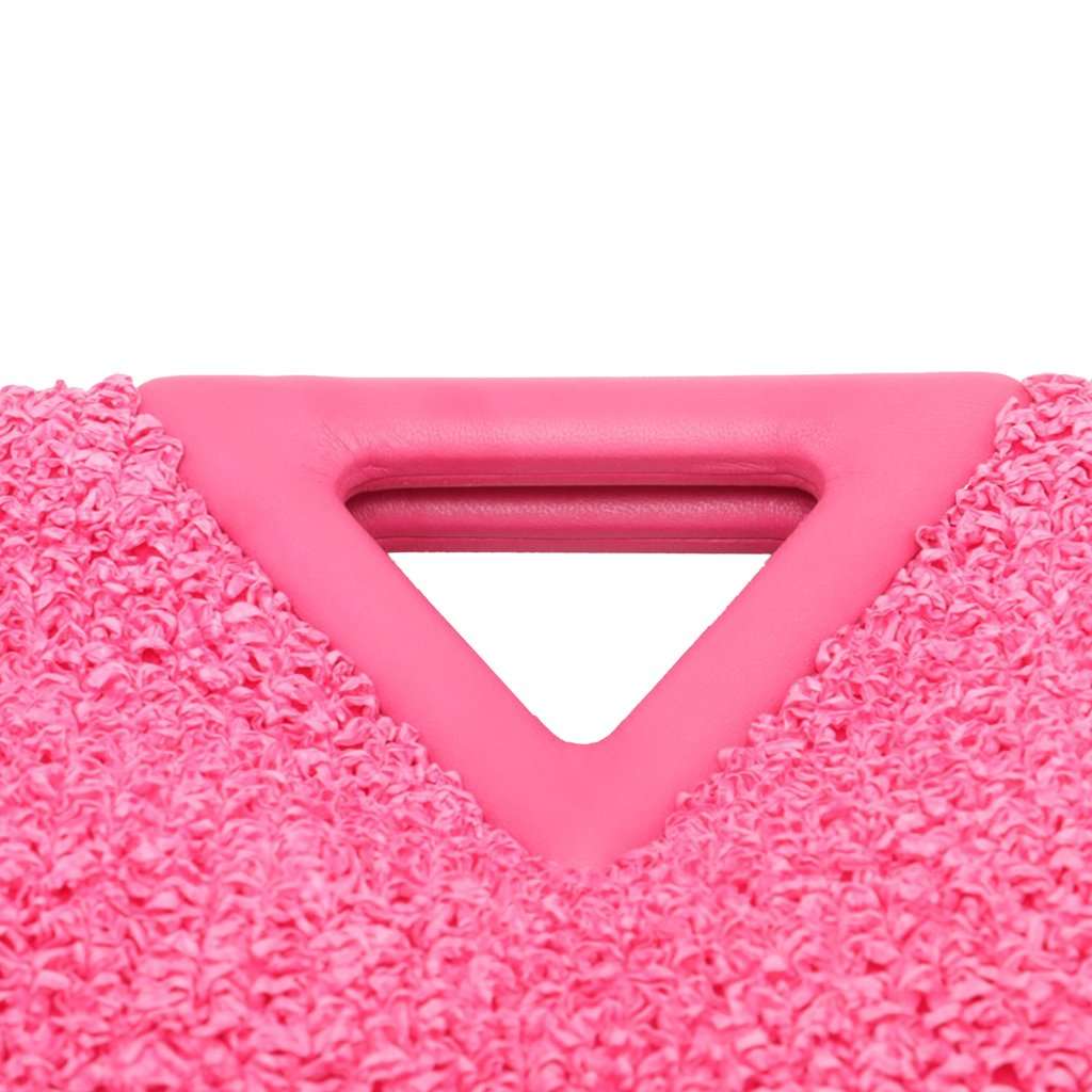 Bottega Veneta Small Boucle Curly Raffia The Point Triangle Satchel Pink Very good - Box View
