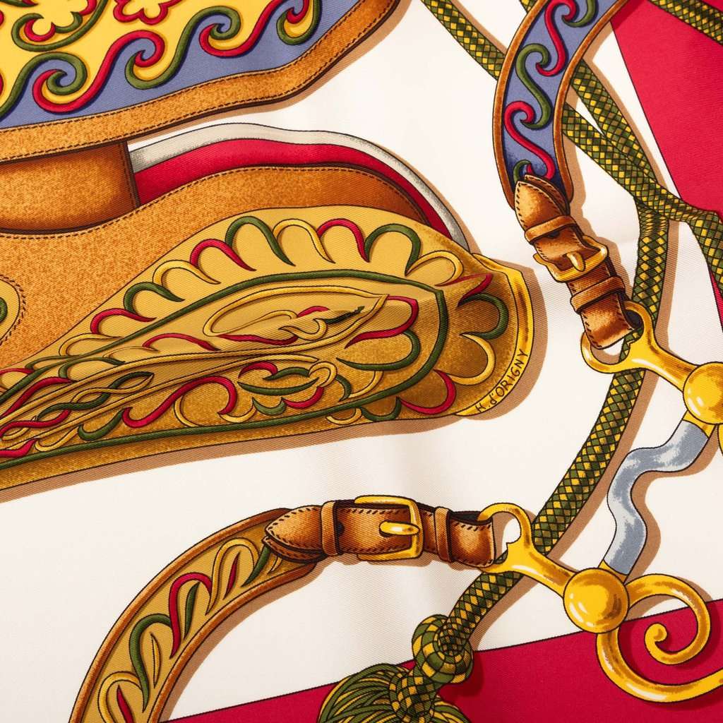 Hermès Festival des Amazones Silk Scarf 90 Red Very good - Inside View