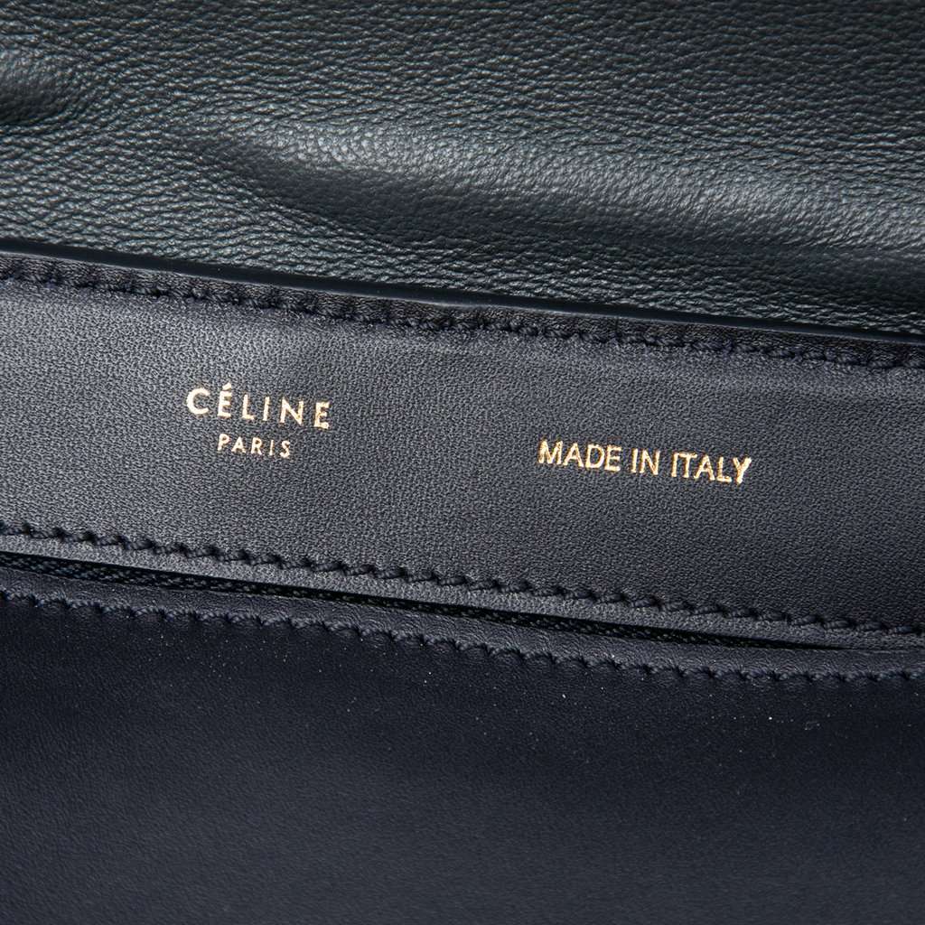 Celine Medium Tricolor Leather Trapeze Satchel Black Leather Very good condition - Box View