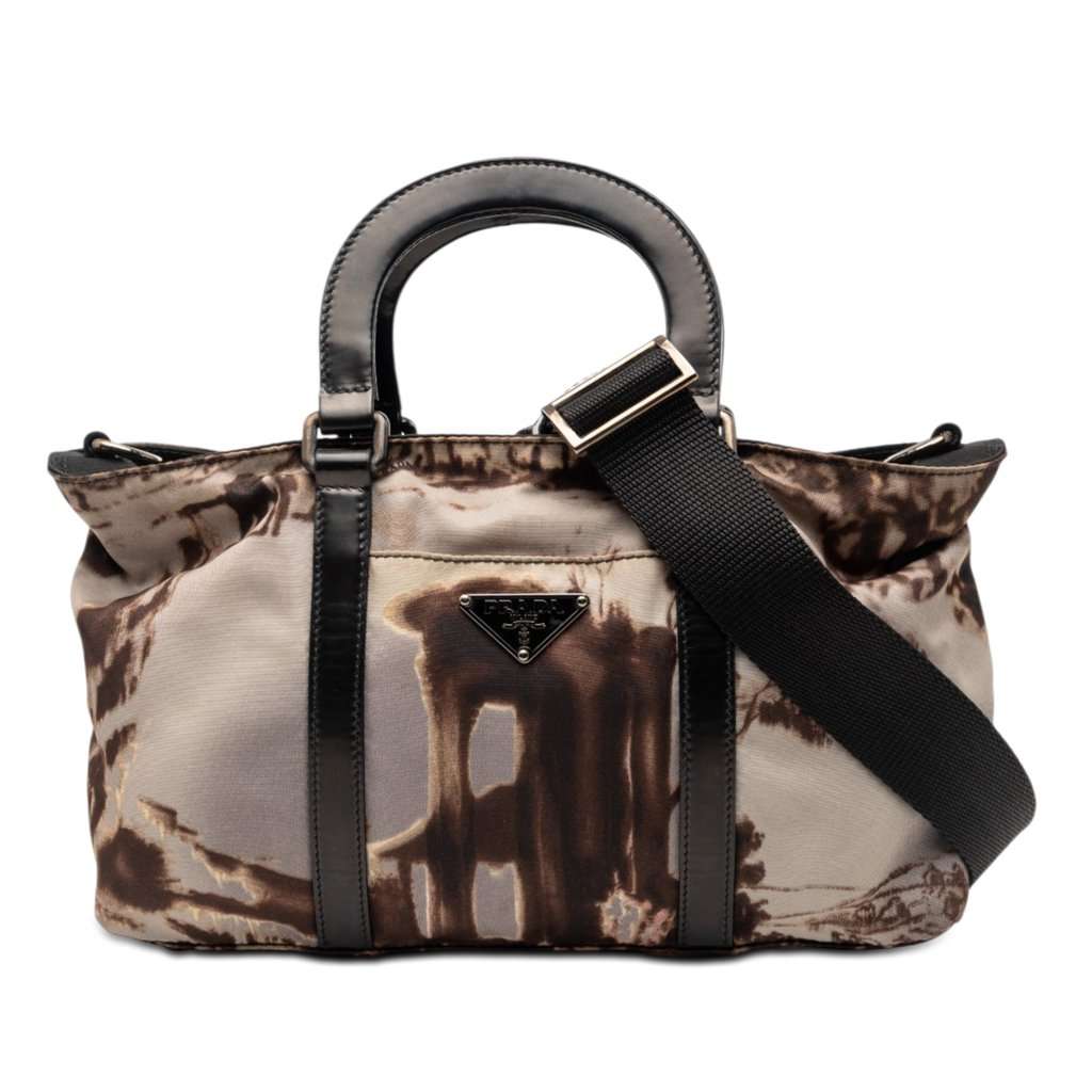 Prada Tessuto Stampato Satchel Brown Very good condition - Front View