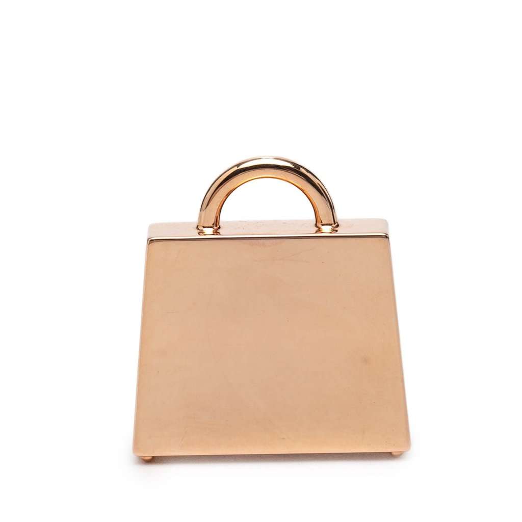 Hermès Rose Gold Plated Curiosite Kelly Laque H Vibration Charm Pink Metal Very good condition - Back View