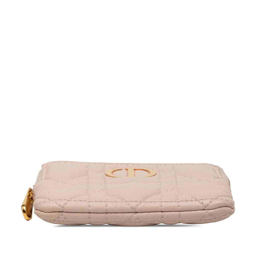 Dior Calfskin Cannage Supple Caro Lavender Coin Pouch Pink Leather Very good condition - Inside View