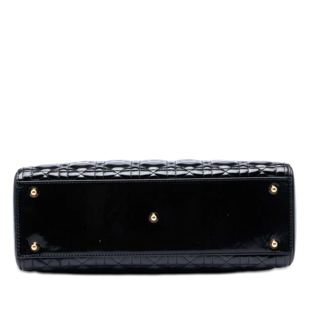 Dior Large Patent Cannage Lady Dior Black Leather Very good condition - Inside View