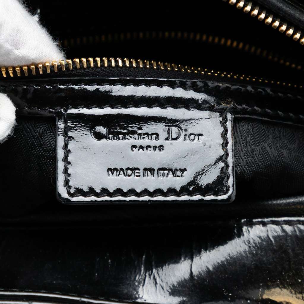 Dior Large Patent Cannage Lady Dior Black Leather Very good condition - Box View