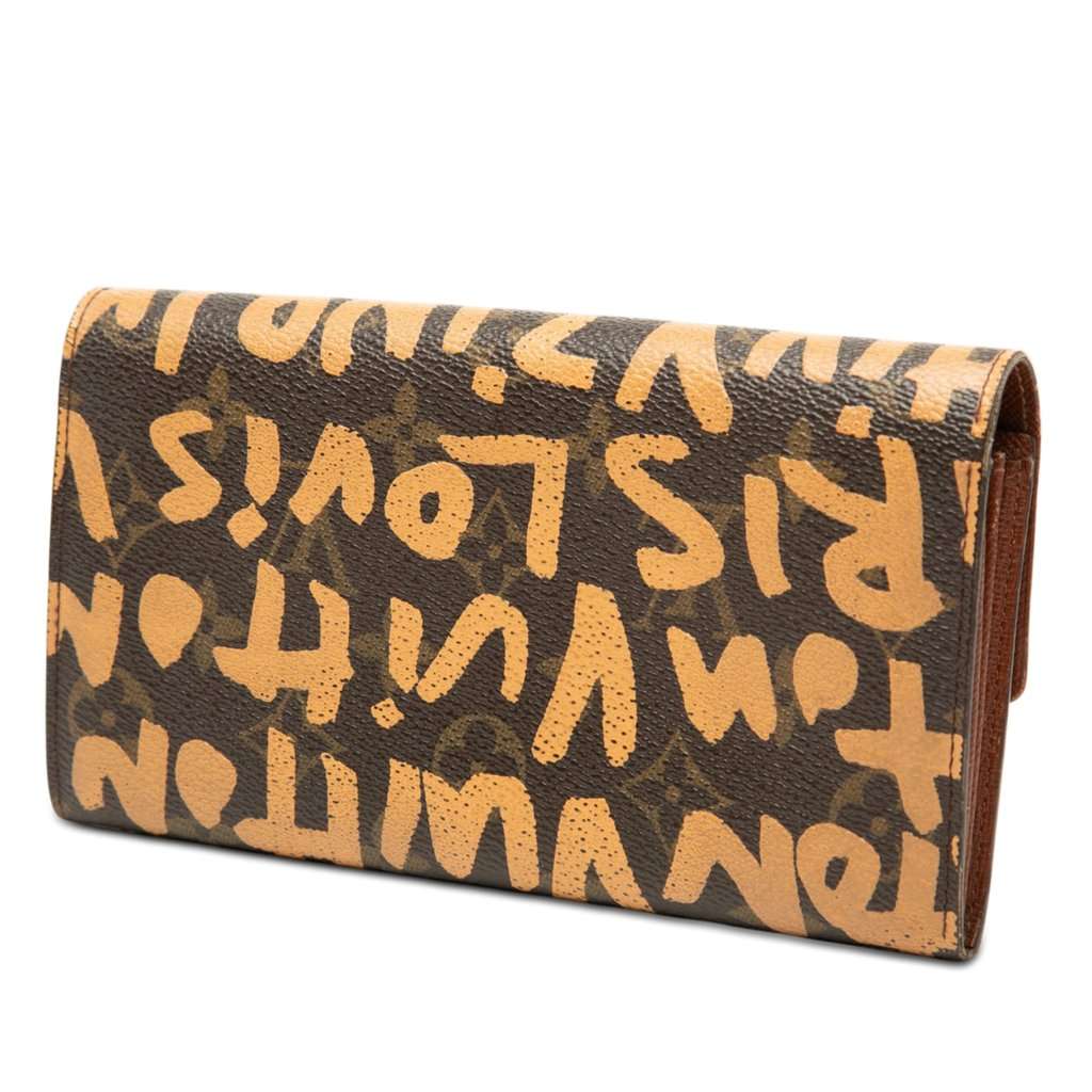 Louis Vuitton Stephen Sprouse Monogram Graffiti Porte Monnaie Credit Brown Very good - Back View