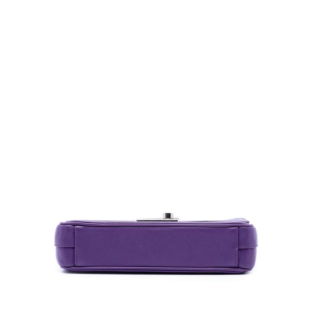 Prada Saffiano Sound Lock Crossbody Purple Leather Very good condition - Inside View