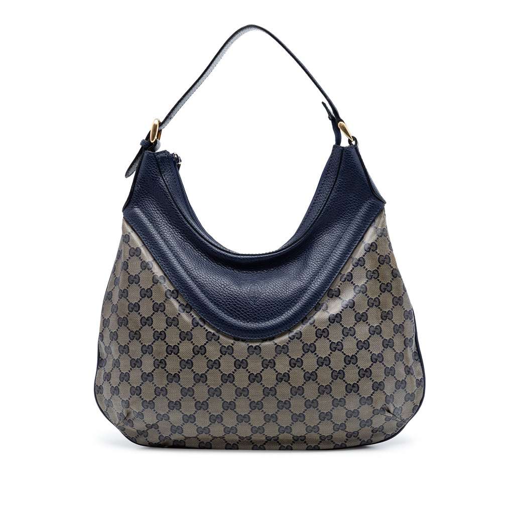 Gucci GG Crystal Hysteria Crest Hobo Blue Very good condition - Front View