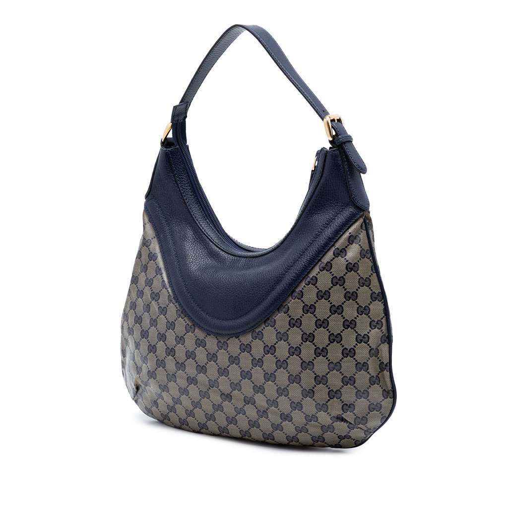 Gucci GG Crystal Hysteria Crest Hobo Blue Very good condition - Back View
