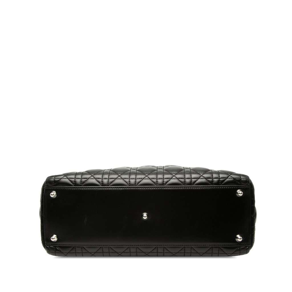 Dior Large Lambskin Cannage Lady Dior Black Leather Very good condition - Inside View