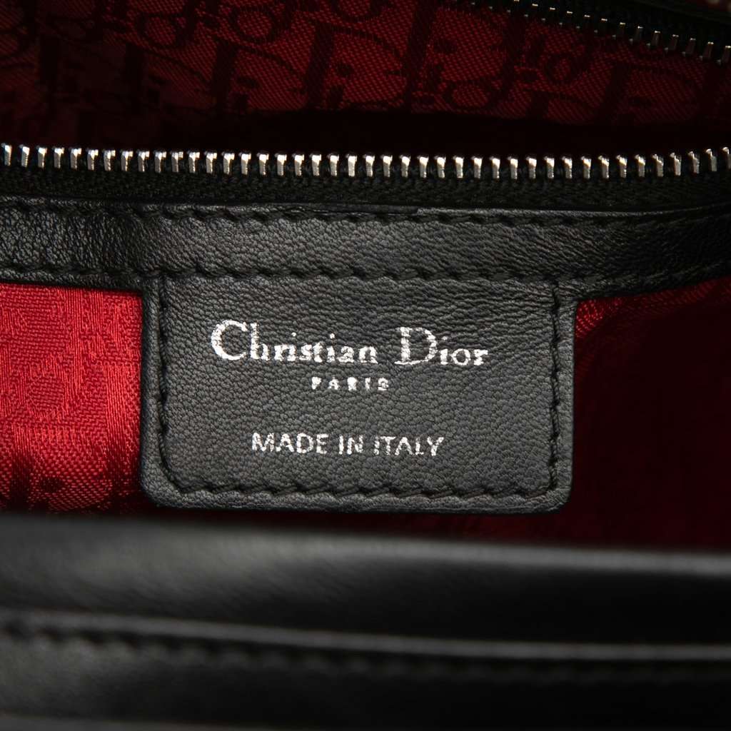 Dior Large Lambskin Cannage Lady Dior Black Leather Very good condition - Box View