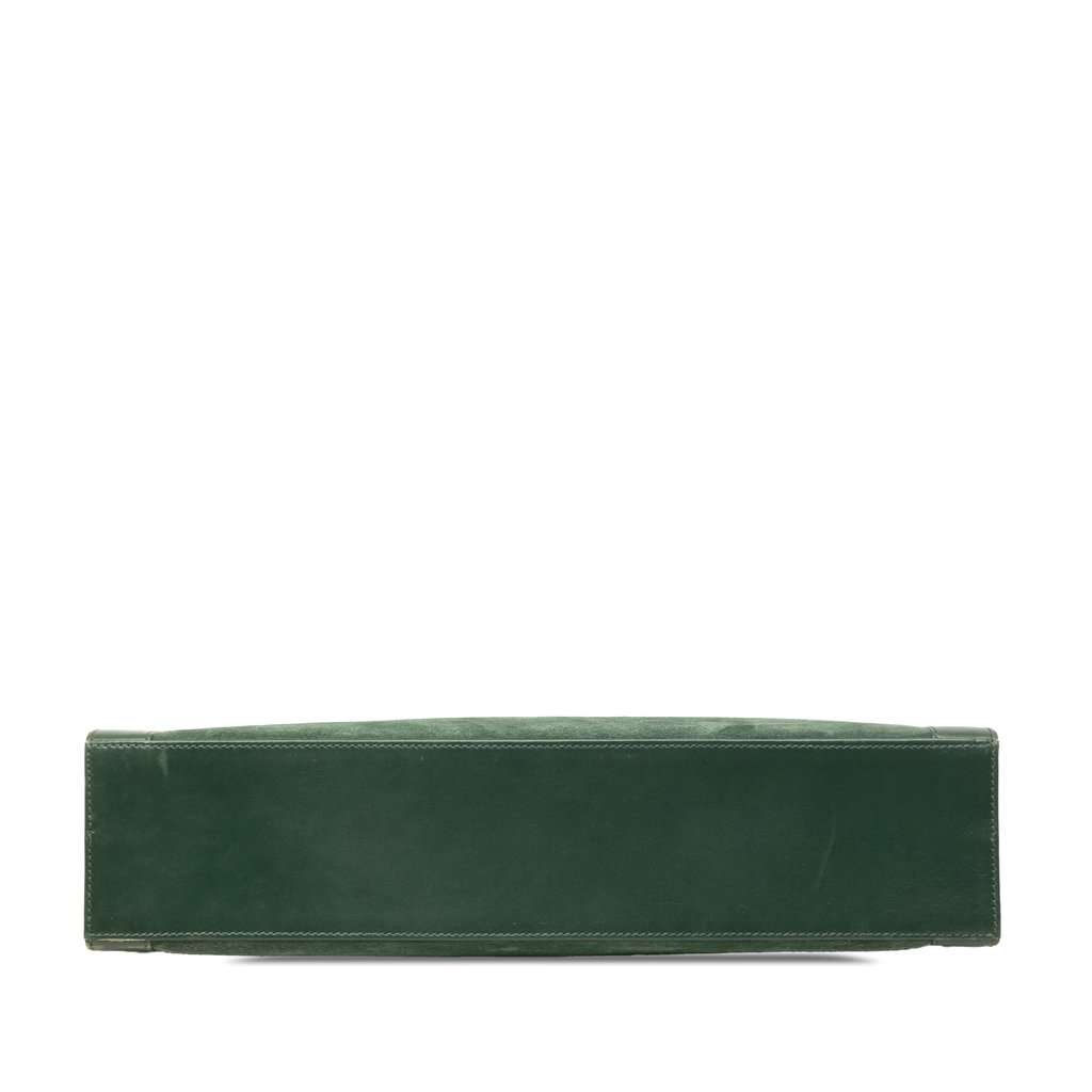 Ferragamo Suede and Leather Gancini Briefcase Green Leather Very good condition - Inside View