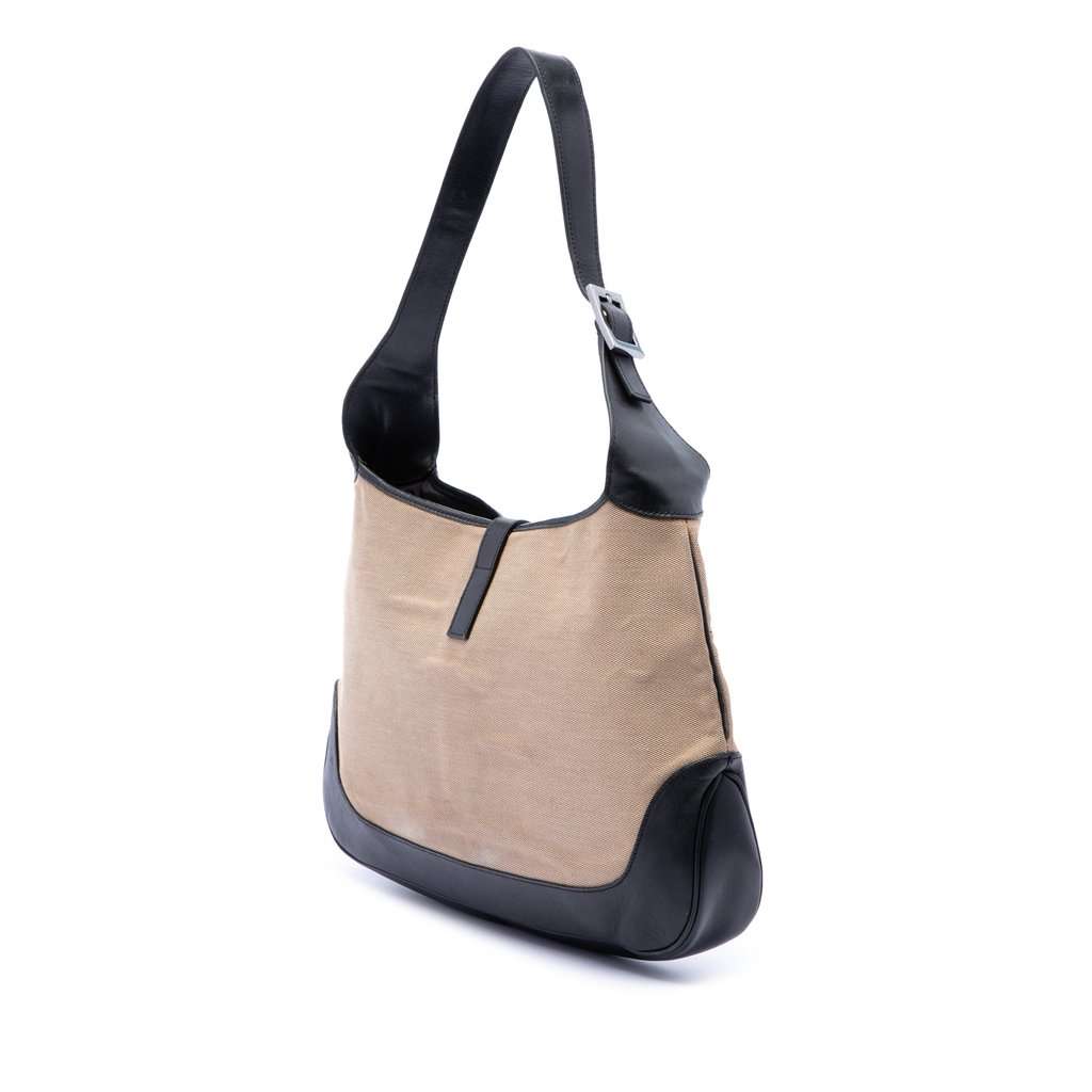 Gucci Canvas Jackie Shoulder Bag Beige Very good condition - Back View