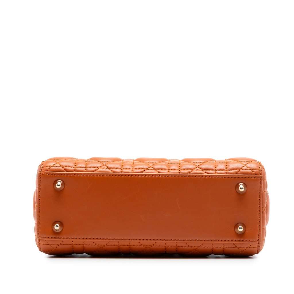 Dior Small Lambskin Cannage MyABCDior Lady Dior Orange Leather Very good condition - Inside View