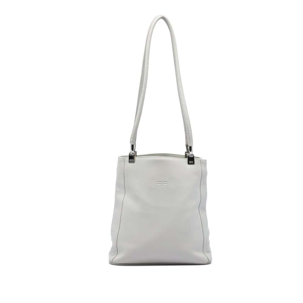 Balenciaga Soft Leather Shopper Tote White Leather Very good - Front View