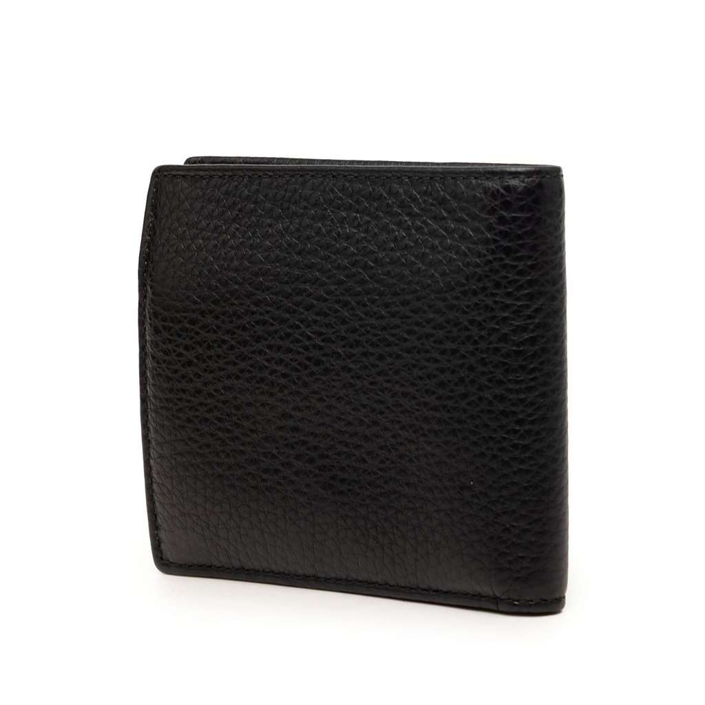 Gucci Calfskin Web Interlocking G Bifold Wallet Black Leather Very good condition - Back View