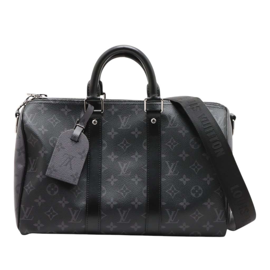 Louis Vuitton Monogram Eclipse Keepall Bandouliere 35 Black Very good condition - Front View