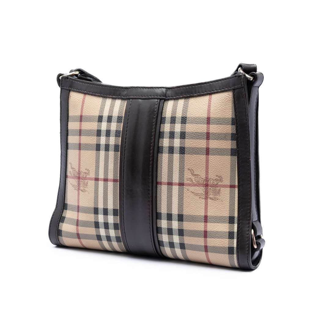 Burberry Haymarket Check Coated Canvas Crossbody Beige Very good - Back View