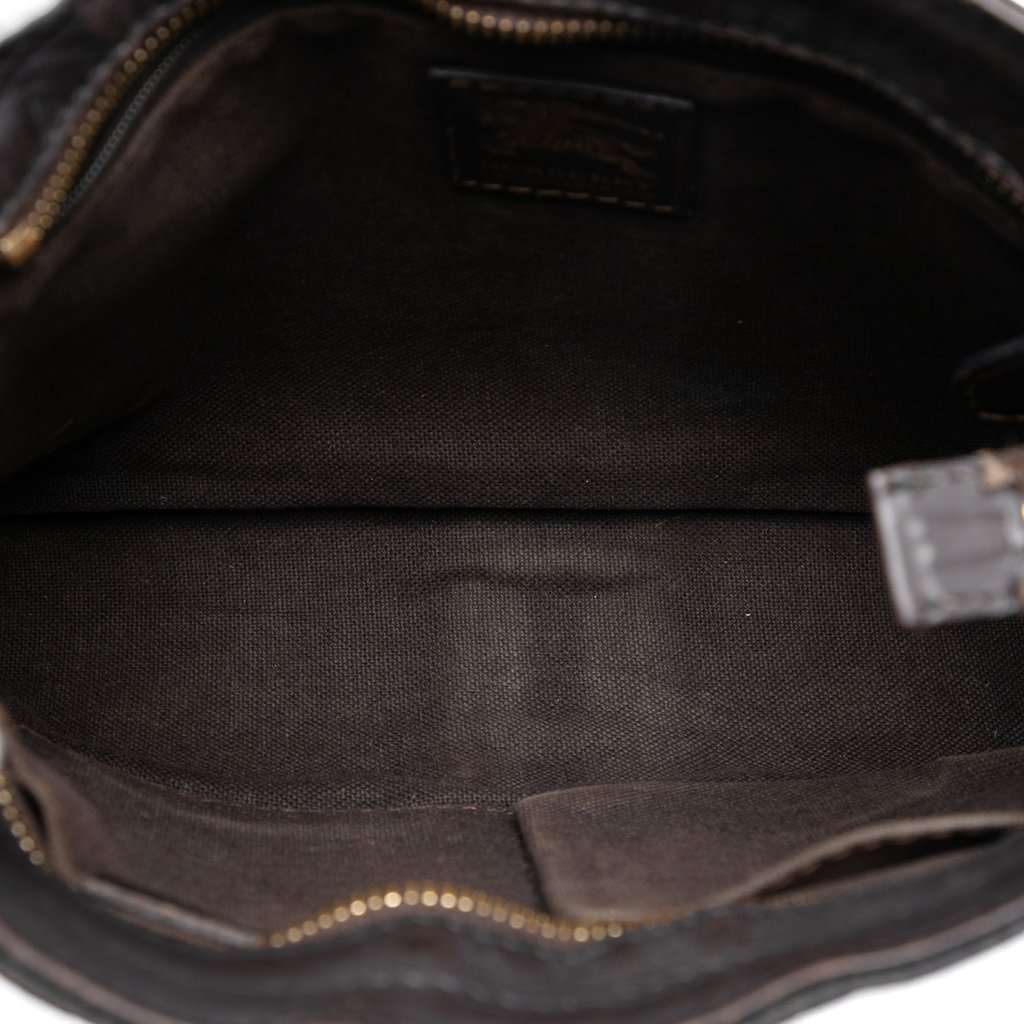 Burberry Haymarket Check Coated Canvas Crossbody Beige Very good - Model View