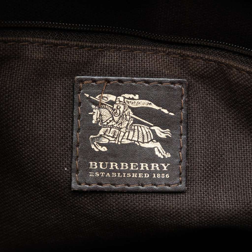 Burberry Haymarket Check Coated Canvas Crossbody Beige Very good - Box View