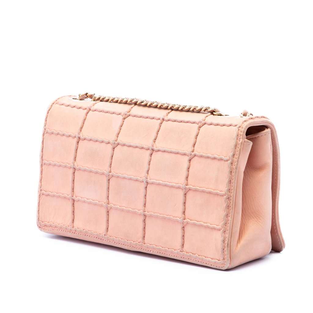 Chanel Small Stitched Iridescent Lambskin Reissue 2.55 Single Flap Pink Leather Very good condition - Back View