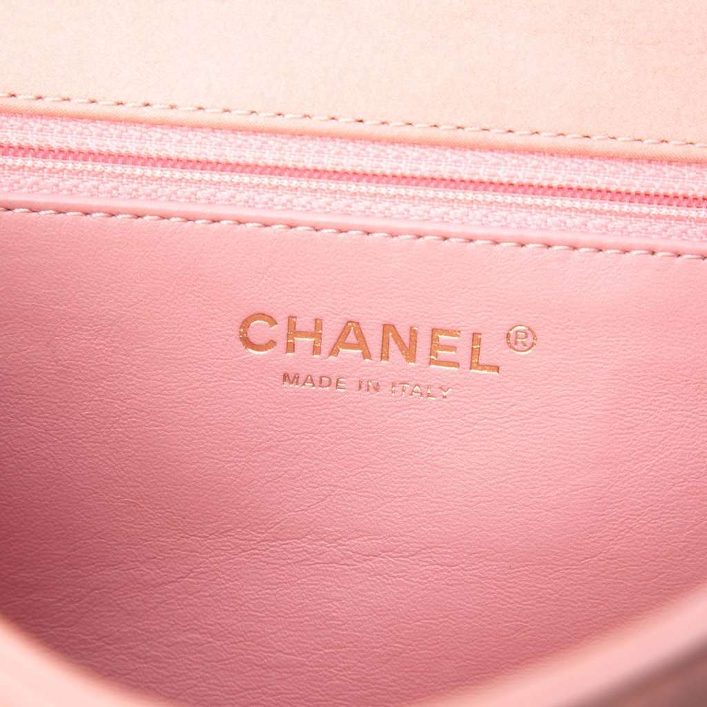 Chanel Small Stitched Iridescent Lambskin Reissue 2.55 Single Flap Pink Leather Very good condition - Box View