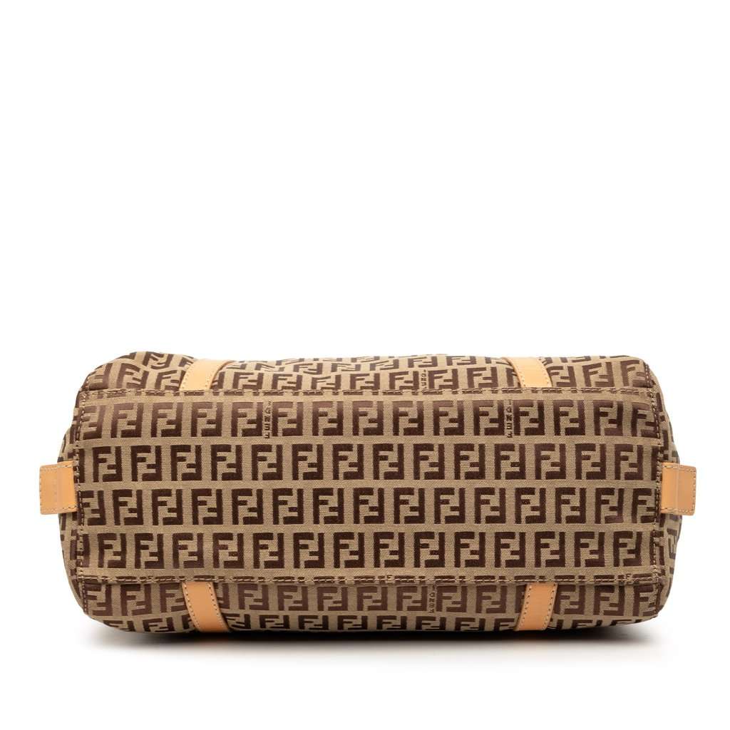 Fendi Zucchino Canvas Shoulder Bag Brown Very good - Inside View