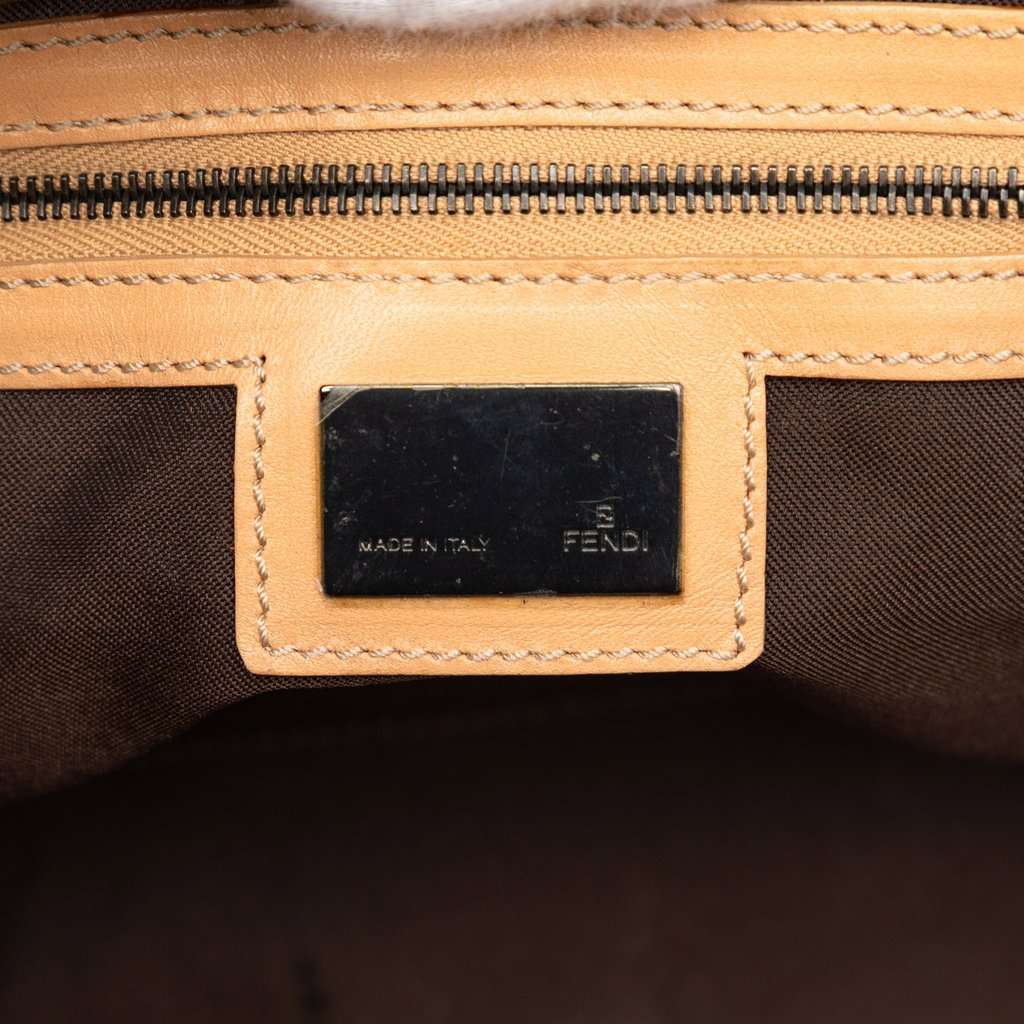 Fendi Zucchino Canvas Shoulder Bag Brown Very good - Box View