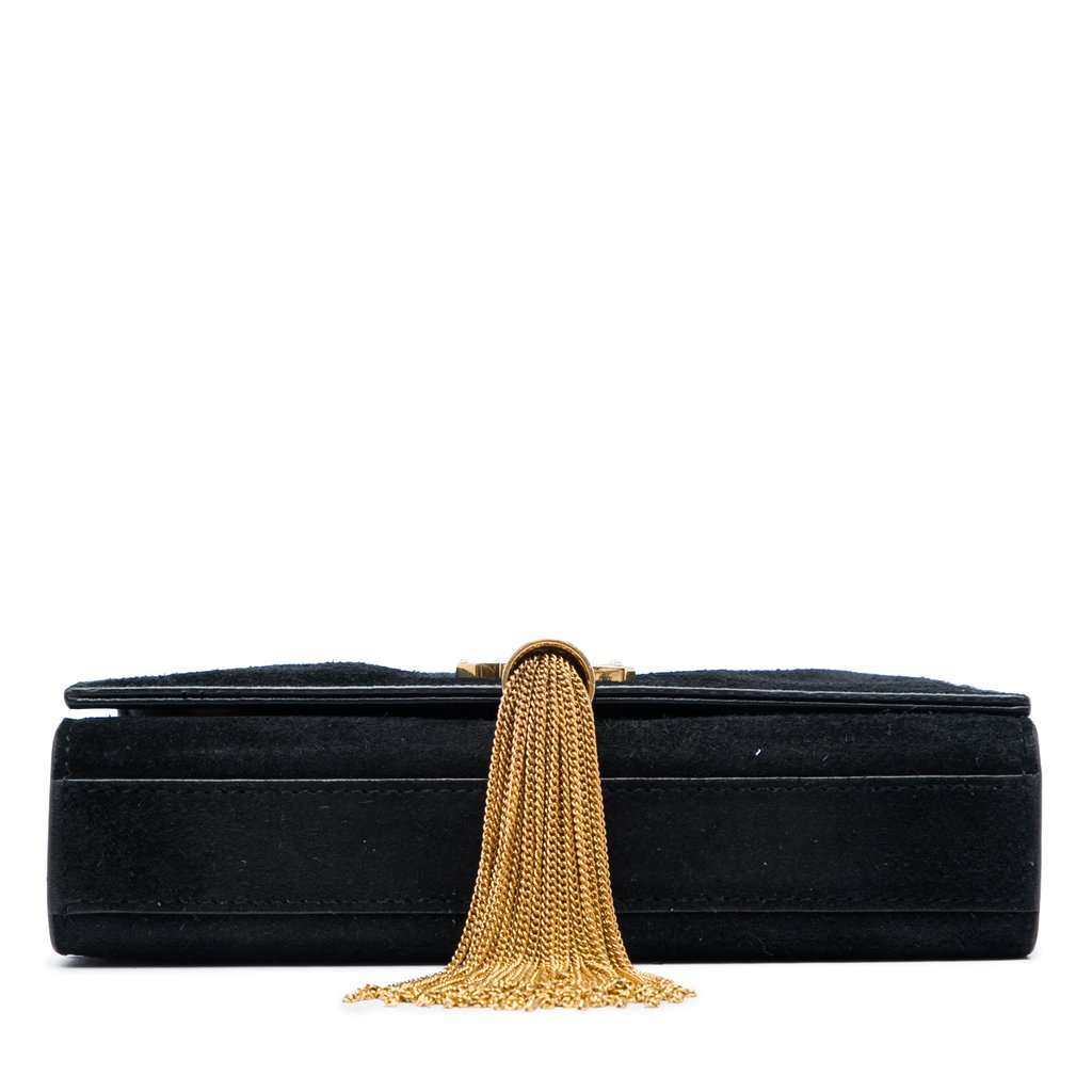 Saint Laurent Small Suede Monogram Kate Tassel Crossbody Black Leather Very good - Inside View