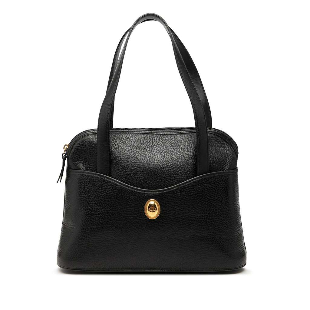 Dior Leather CD Logo Handbag Black Leather Very good condition - Front View