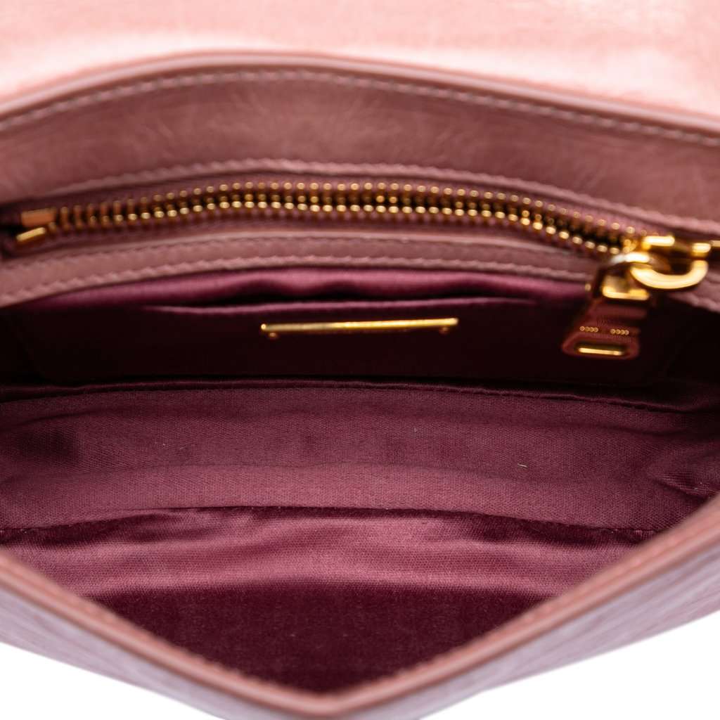 Miu Miu Vitello Shine Trapu Crossbody Pink Leather Very good condition - Model View