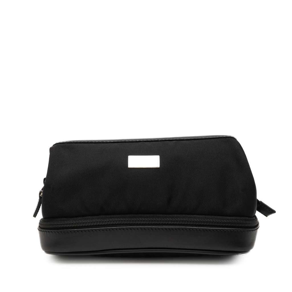 Gucci Canvas Toiletry Pouch Black Very good condition - Front View